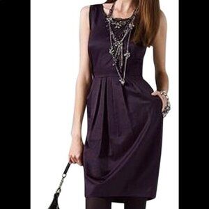 Simply Vera Vera Wang Plum Sheath Pockets Embellished Cocktail Dress Size 10